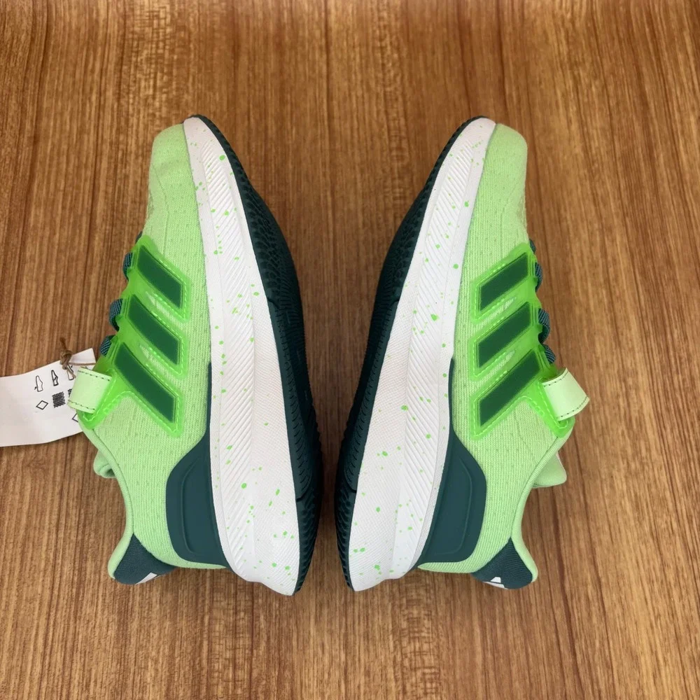 Adidas UltraRun 5 EL C Kids Running Shoes 12K Green JQ3069 Sneakers NEW